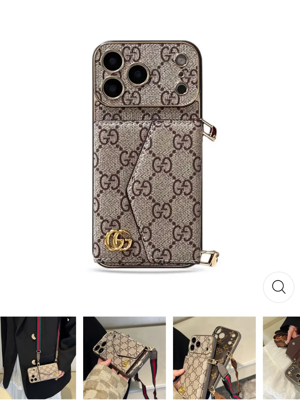 Gucci Logo iPhone 14 Pro Max case w/ wallet 🔥